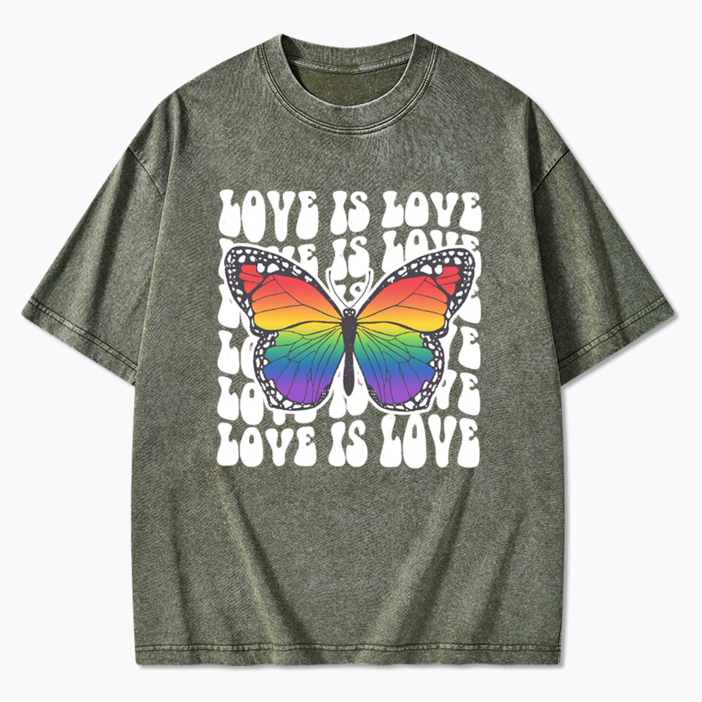 Rainbow Butterfly Washed T-Shirt