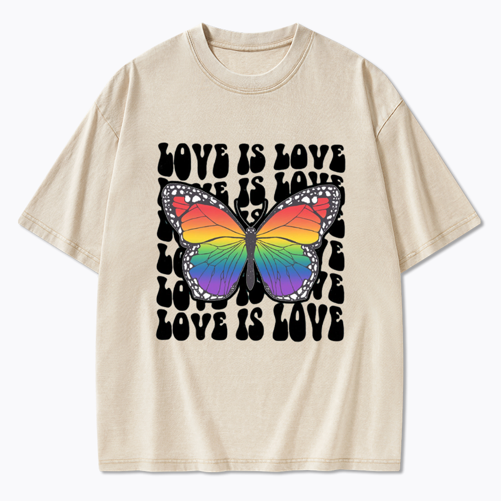 Rainbow Butterfly Washed T-Shirt