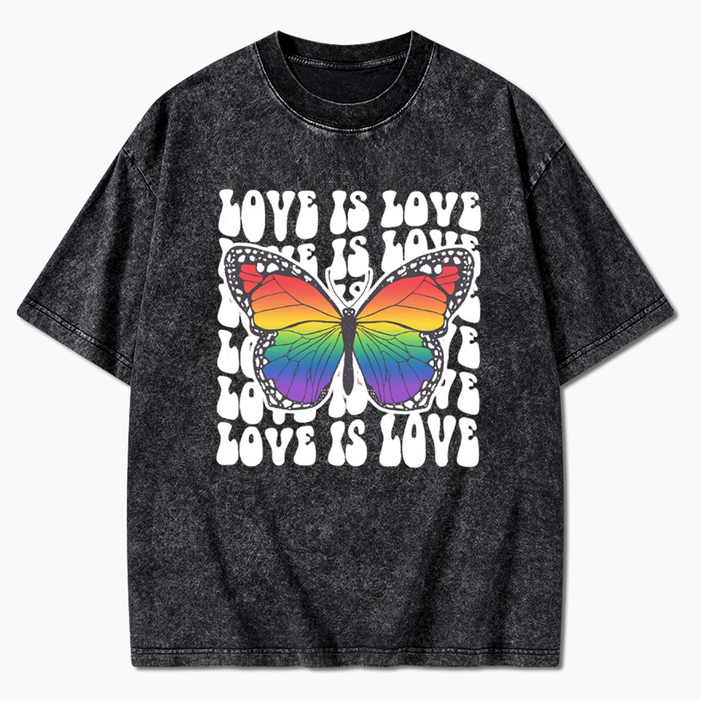 Rainbow Butterfly Washed T-Shirt