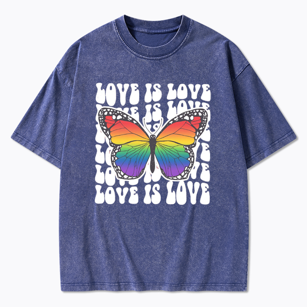 Rainbow Butterfly Washed T-Shirt