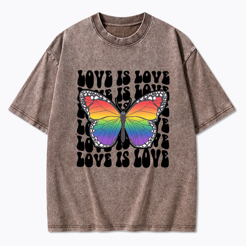 Rainbow Butterfly Washed T-Shirt