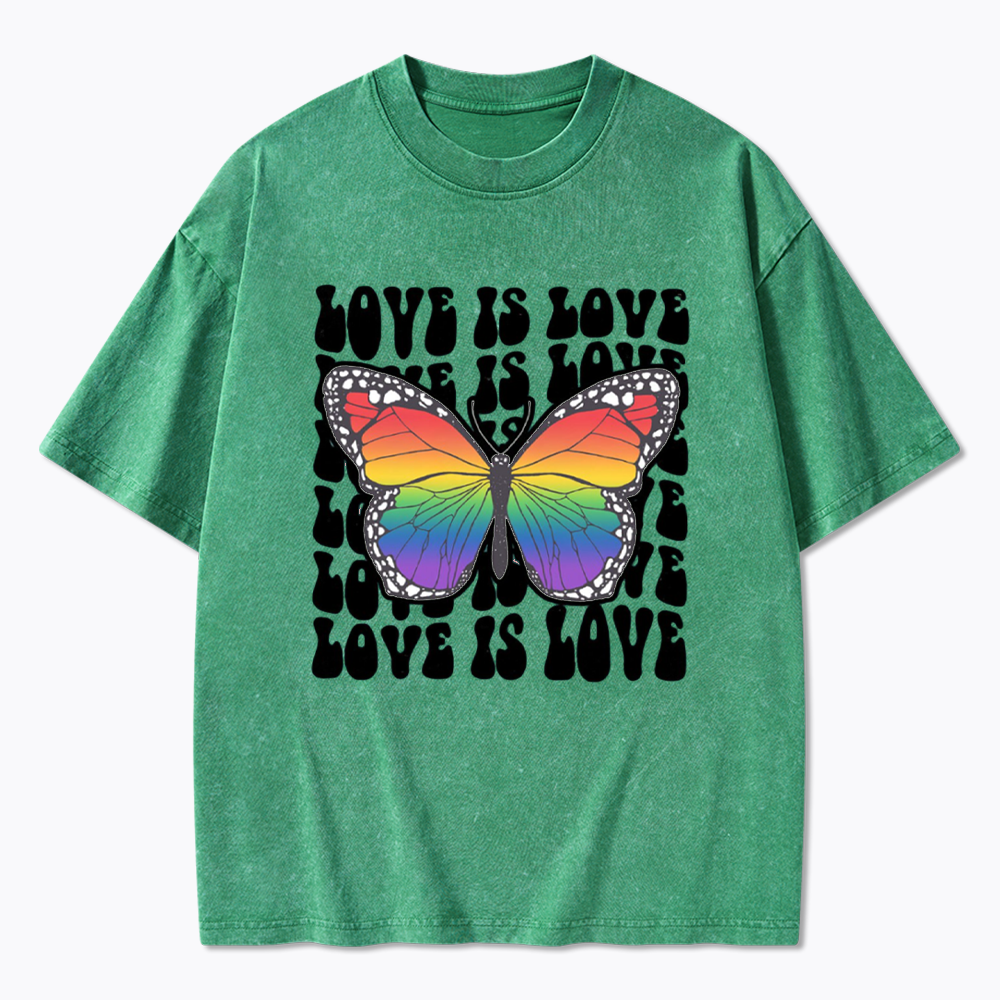 Rainbow Butterfly Washed T-Shirt