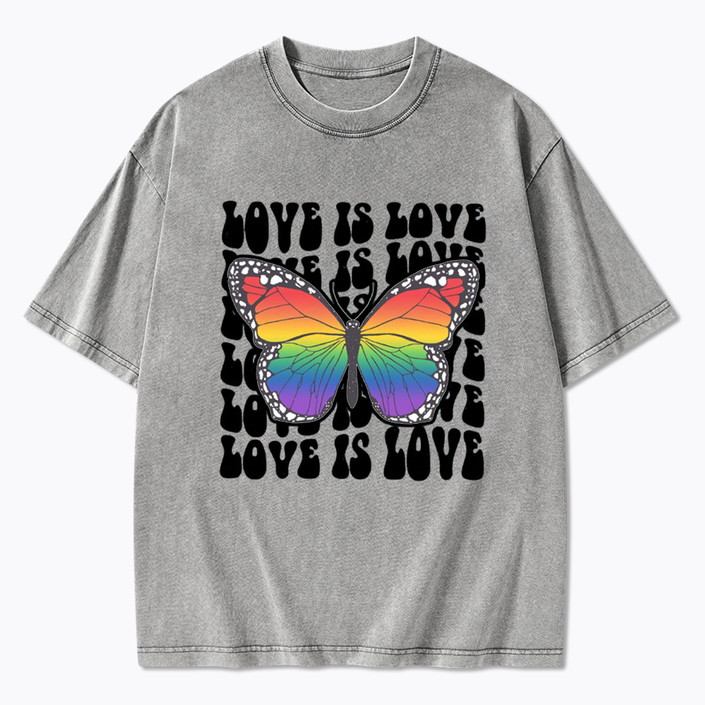 Rainbow Butterfly Washed T-Shirt