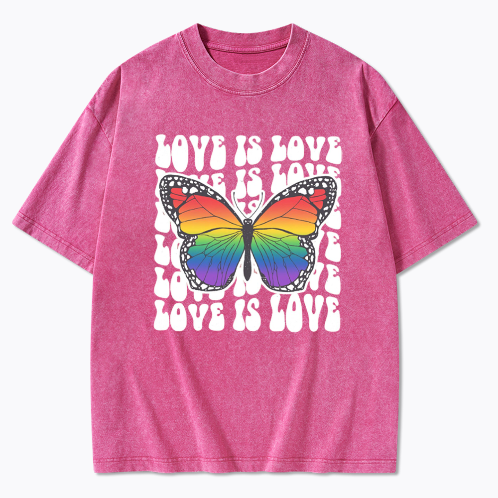 Rainbow Butterfly Washed T-Shirt