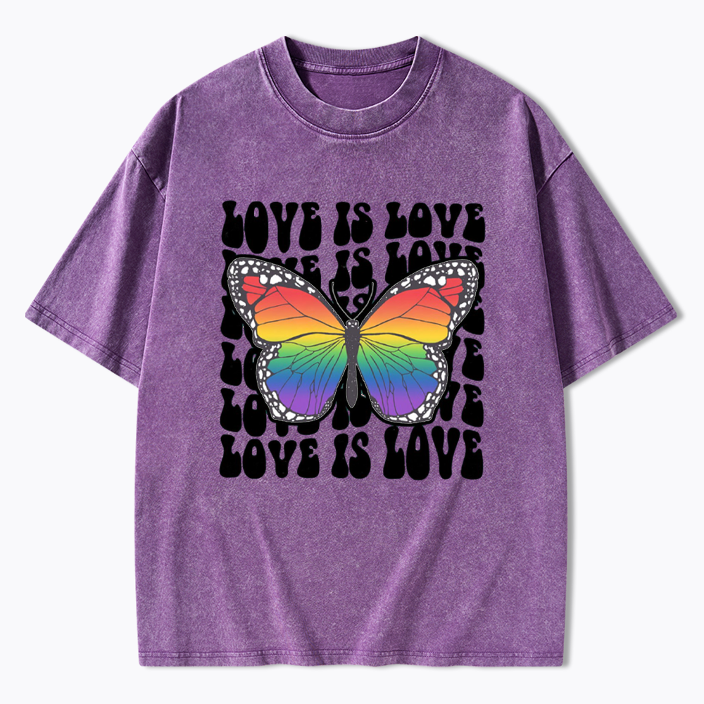 Rainbow Butterfly Washed T-Shirt