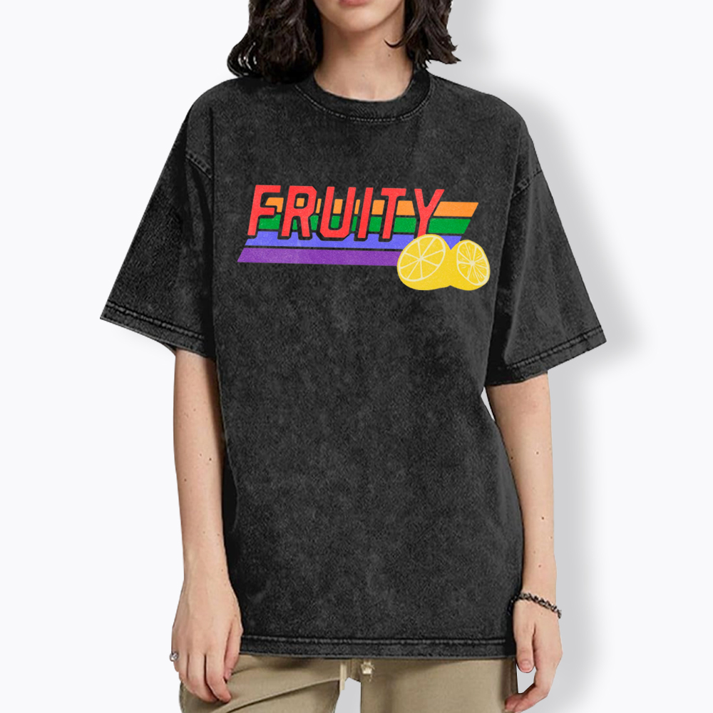 Fruity LBGTQ Pride Washed T-Shirt