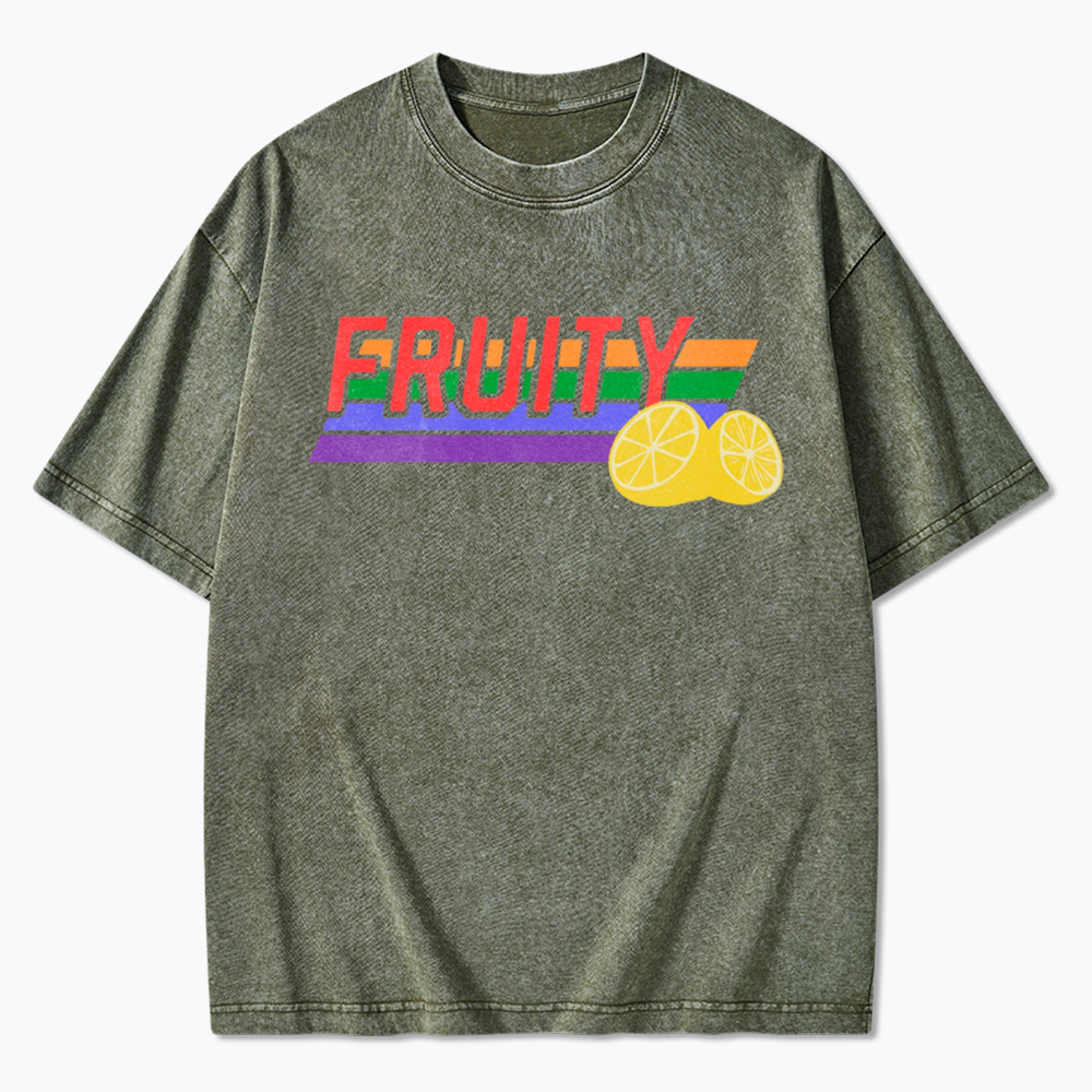 Fruity LBGTQ Pride Washed T-Shirt