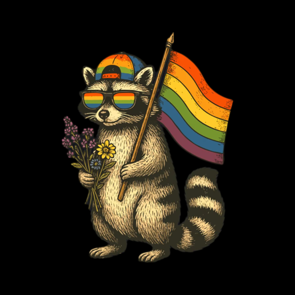 Raccoon Gay Pride Cropped T-Shirt