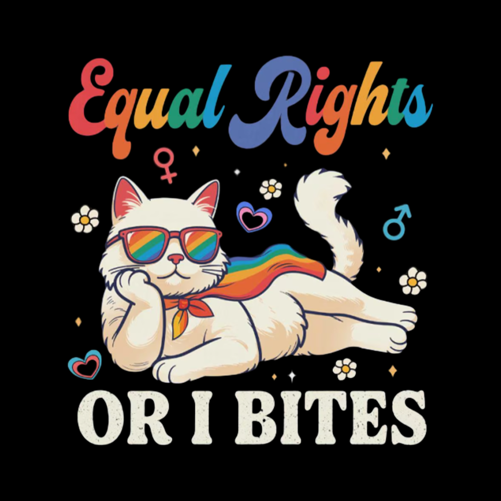 Equal Rights Or I Bites Cat Washed T-Shirt
