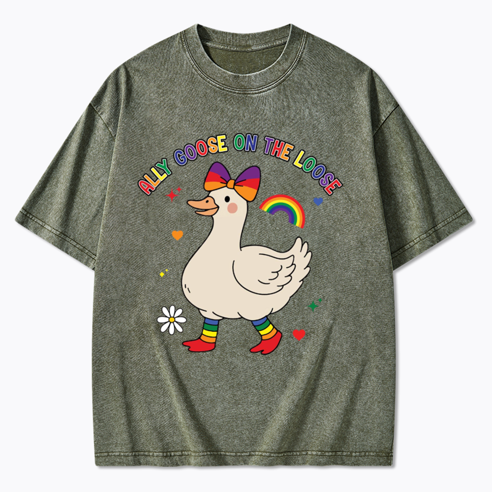 Ally Goose On The Loose Washed T-Shirt