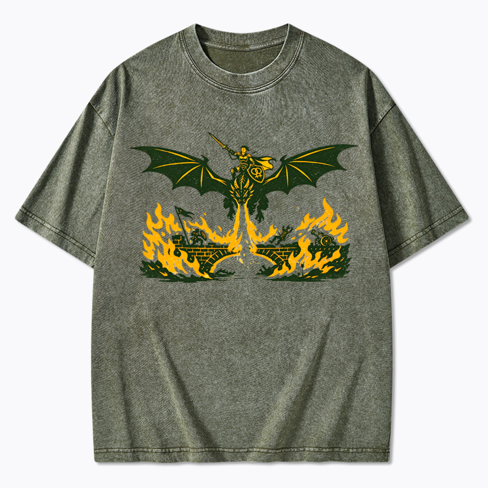 Subtle Lesbian Dragon Washed T-Shirt