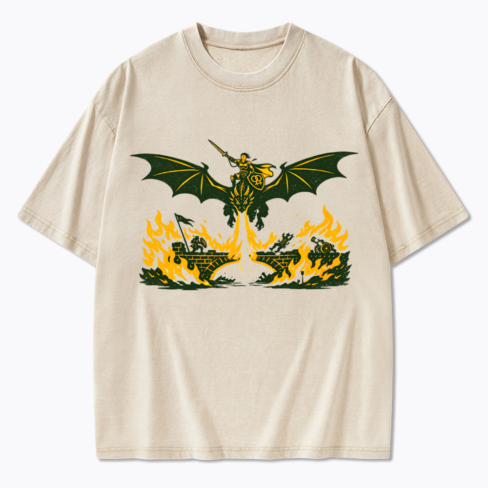 Subtle Lesbian Dragon Washed T-Shirt