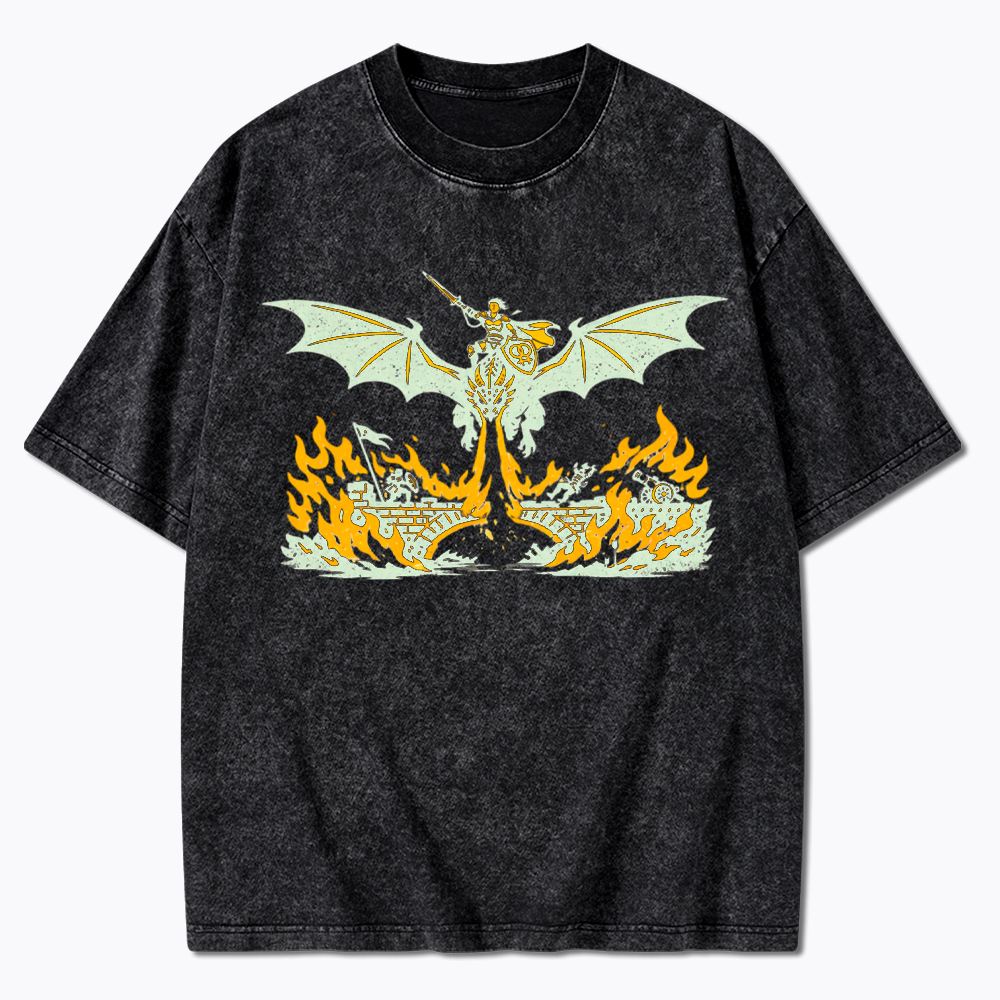 Subtle Lesbian Dragon Washed T-Shirt