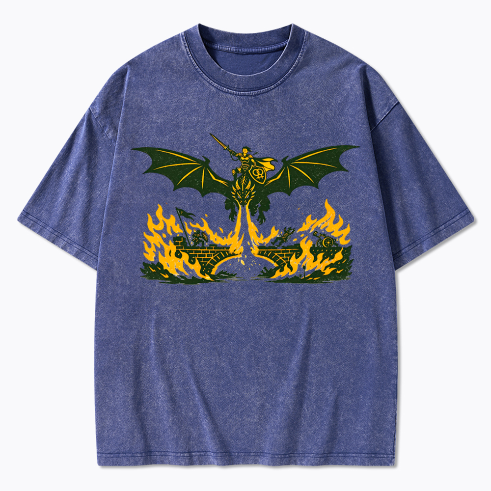 Subtle Lesbian Dragon Washed T-Shirt