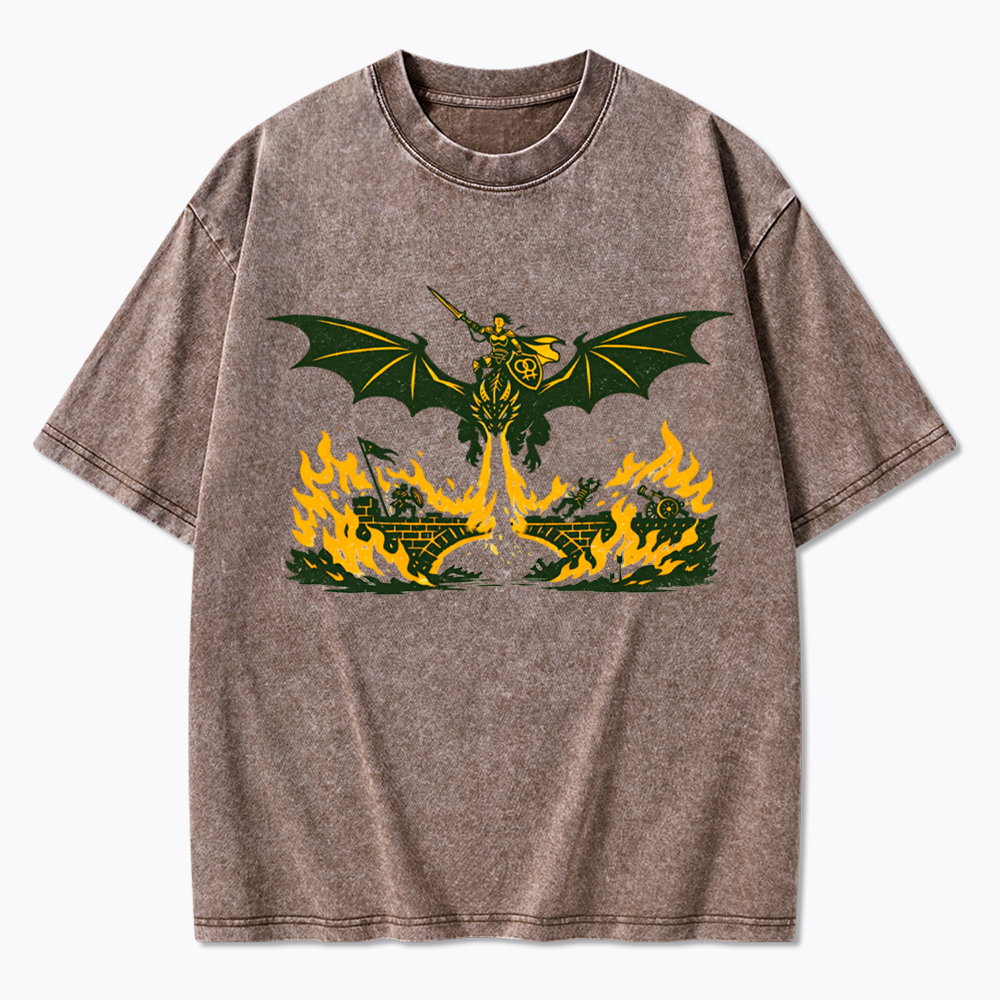 Subtle Lesbian Dragon Washed T-Shirt