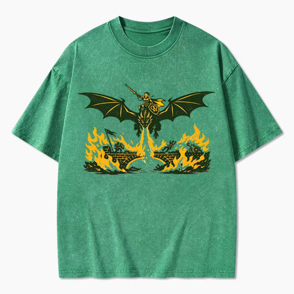 Subtle Lesbian Dragon Washed T-Shirt