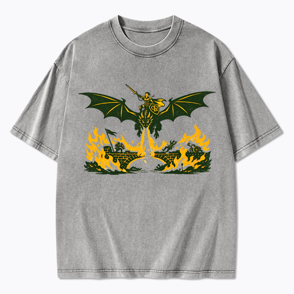 Subtle Lesbian Dragon Washed T-Shirt