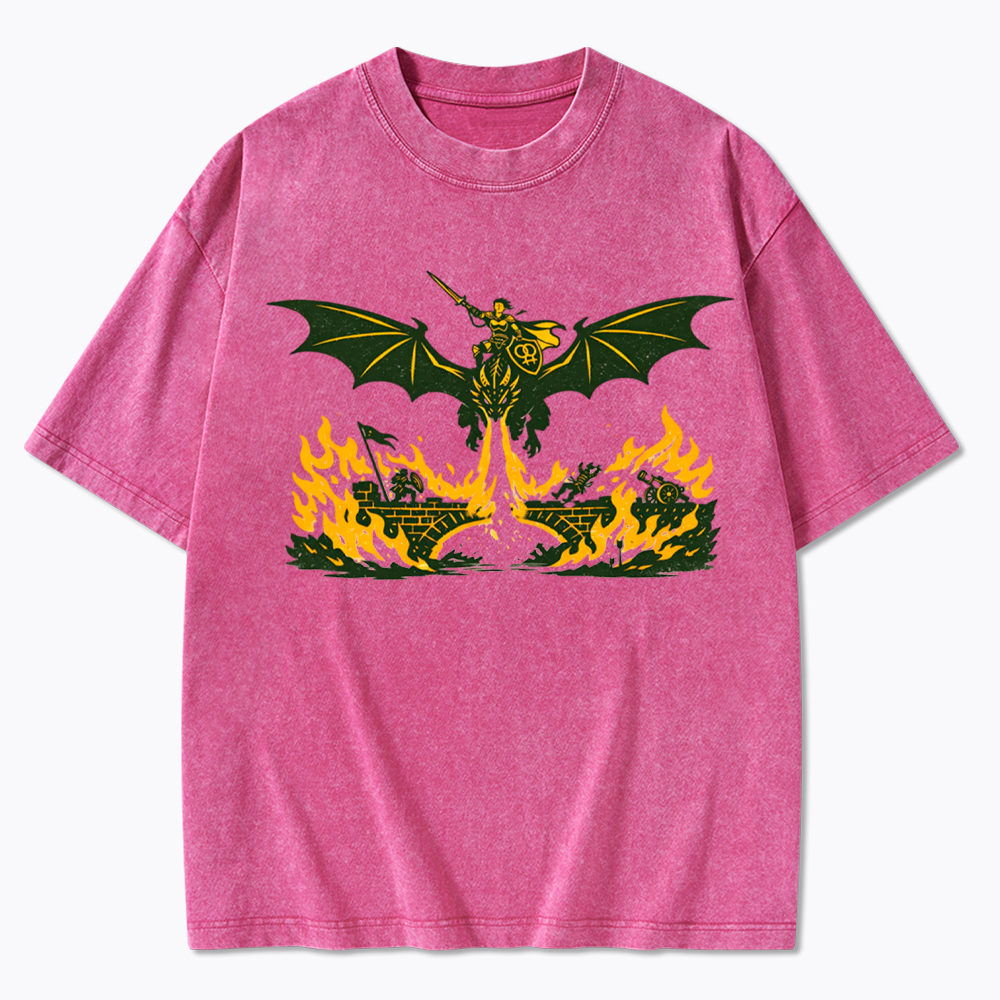 Subtle Lesbian Dragon Washed T-Shirt