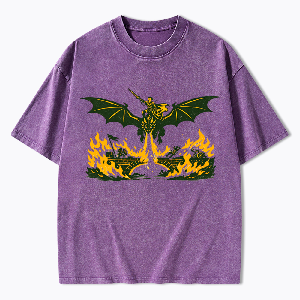Subtle Lesbian Dragon Washed T-Shirt