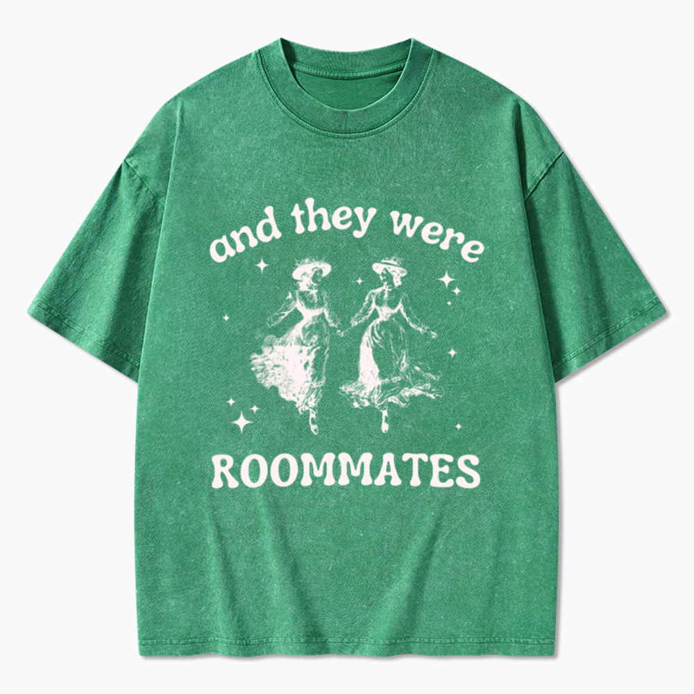 And They Were Roommates Lesbian Washed T-Shirt
