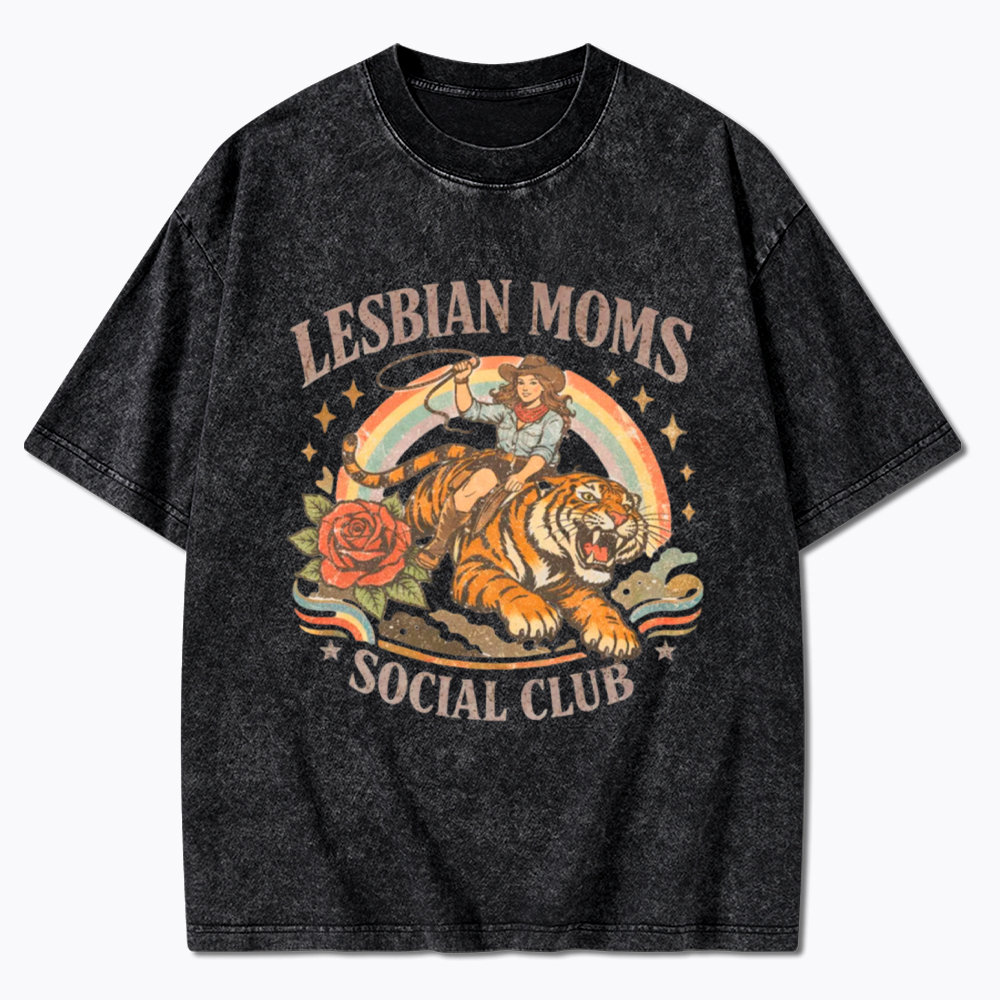 Lesbian Mom Washed T-Shirt