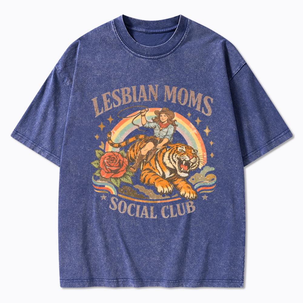 Lesbian Mom Washed T-Shirt