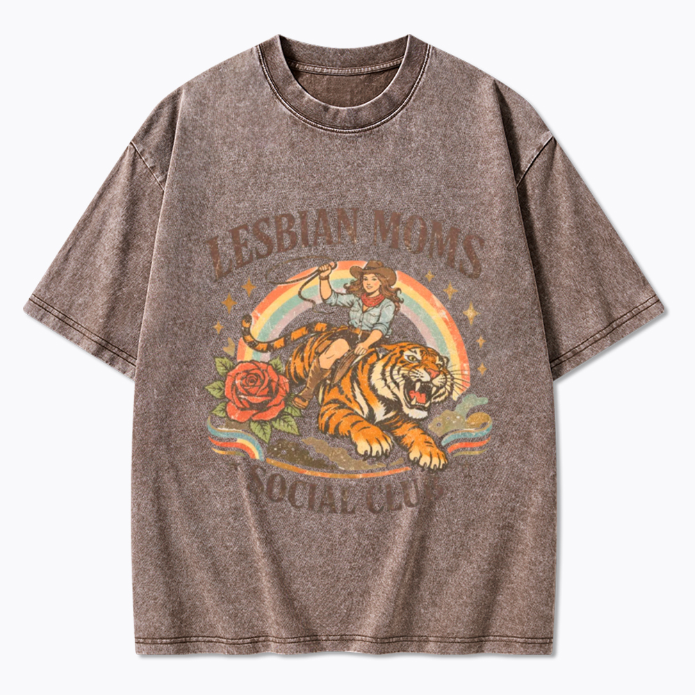Lesbian Mom Washed T-Shirt