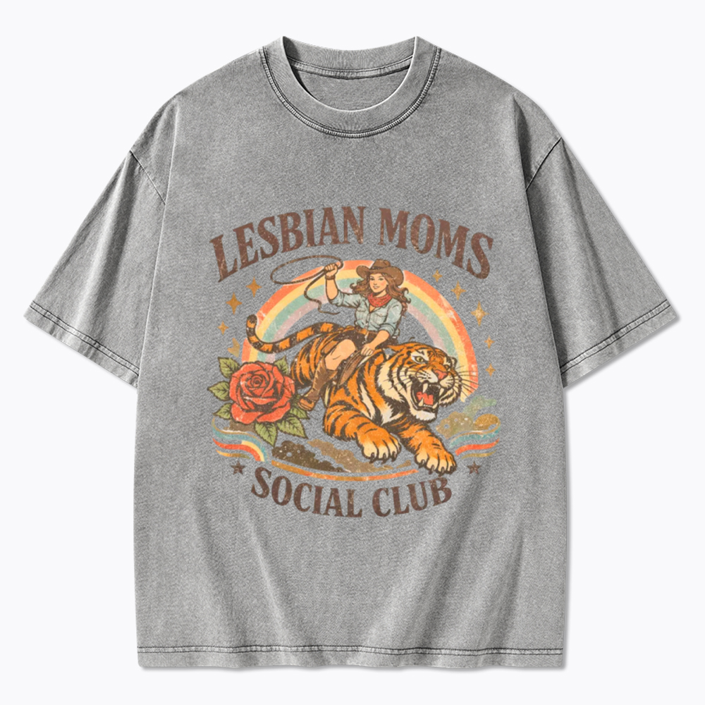 Lesbian Mom Washed T-Shirt