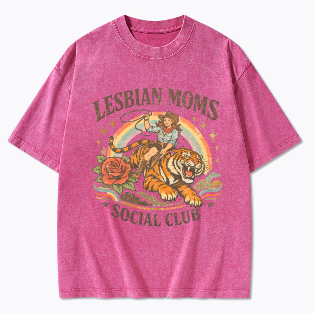 Lesbian Mom Washed T-Shirt