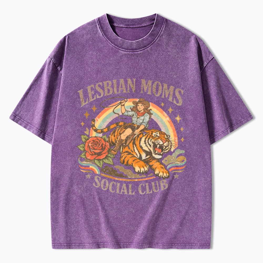 Lesbian Mom Washed T-Shirt