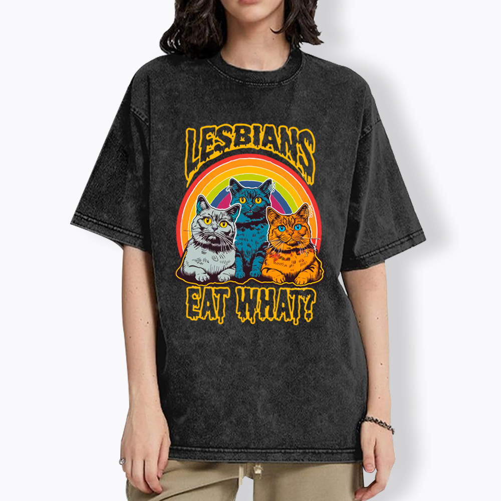 Funny Lesbians Eat What Washed T-Shirt