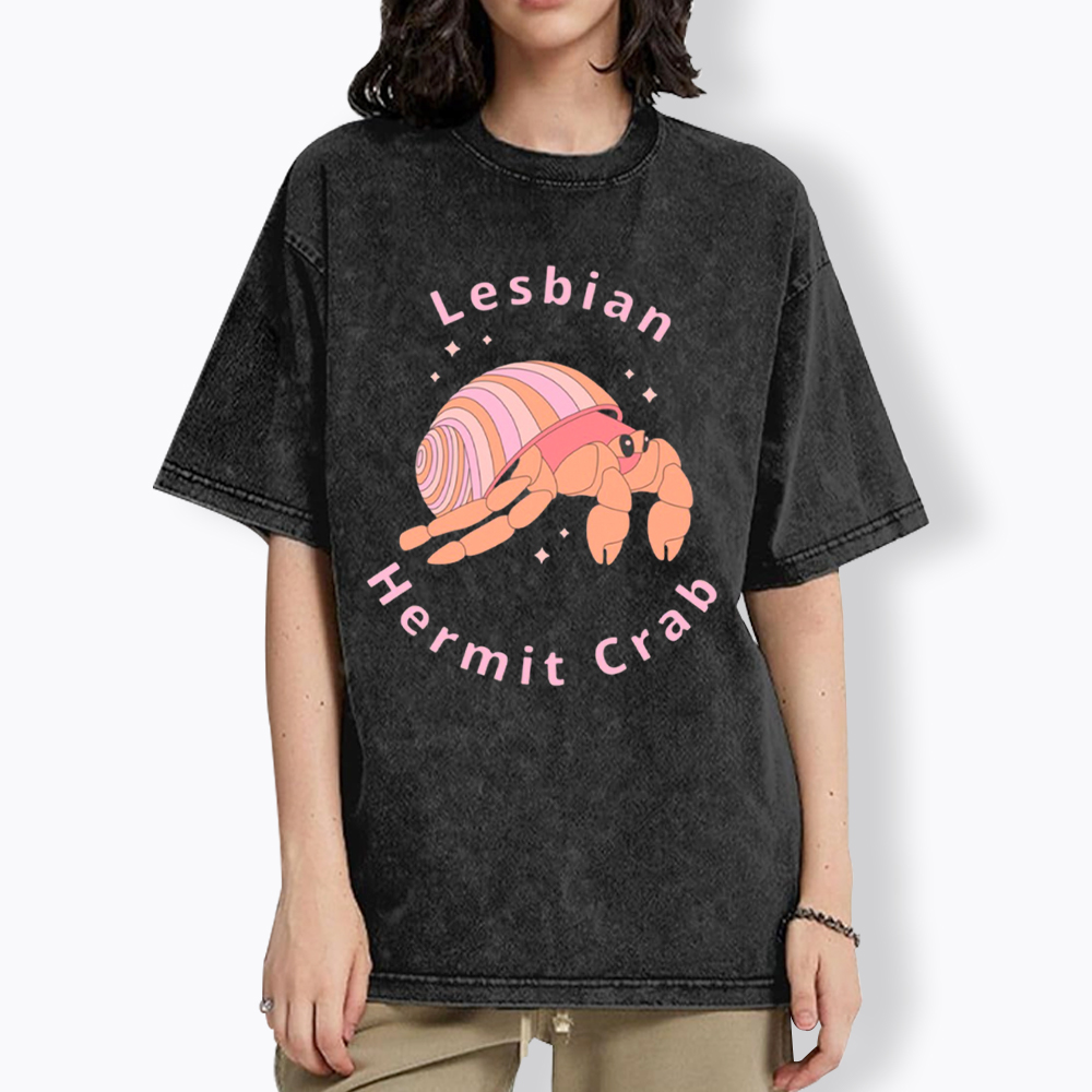 Lesbian Hermit Crab Washed T-Shirt