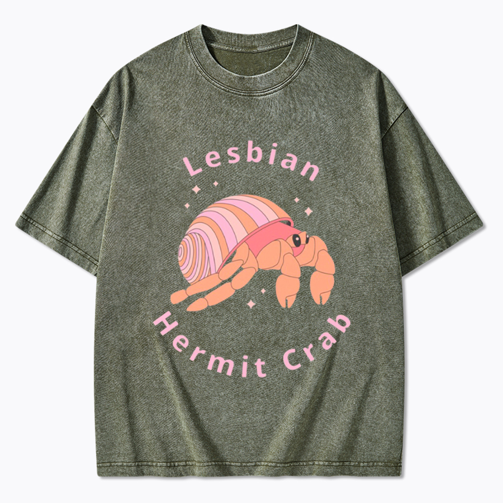 Lesbian Hermit Crab Washed T-Shirt
