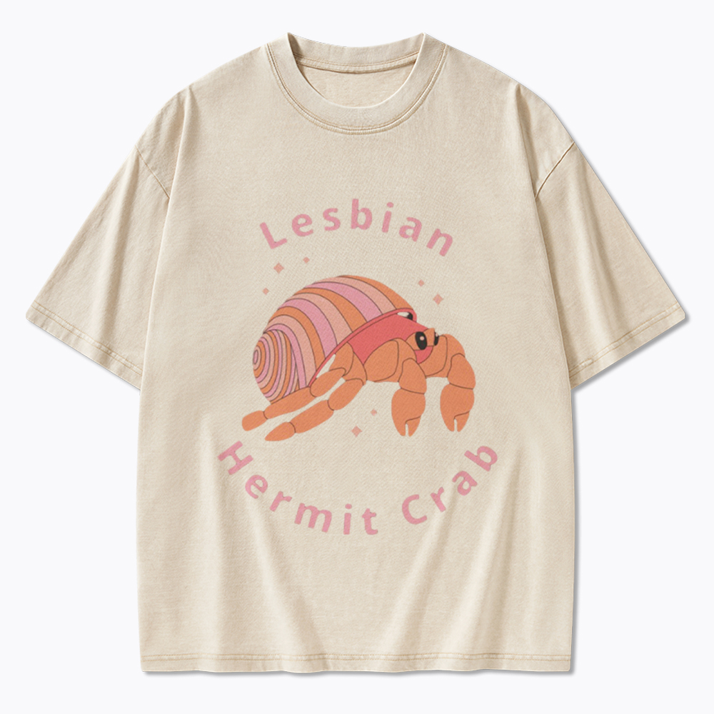 Lesbian Hermit Crab Washed T-Shirt