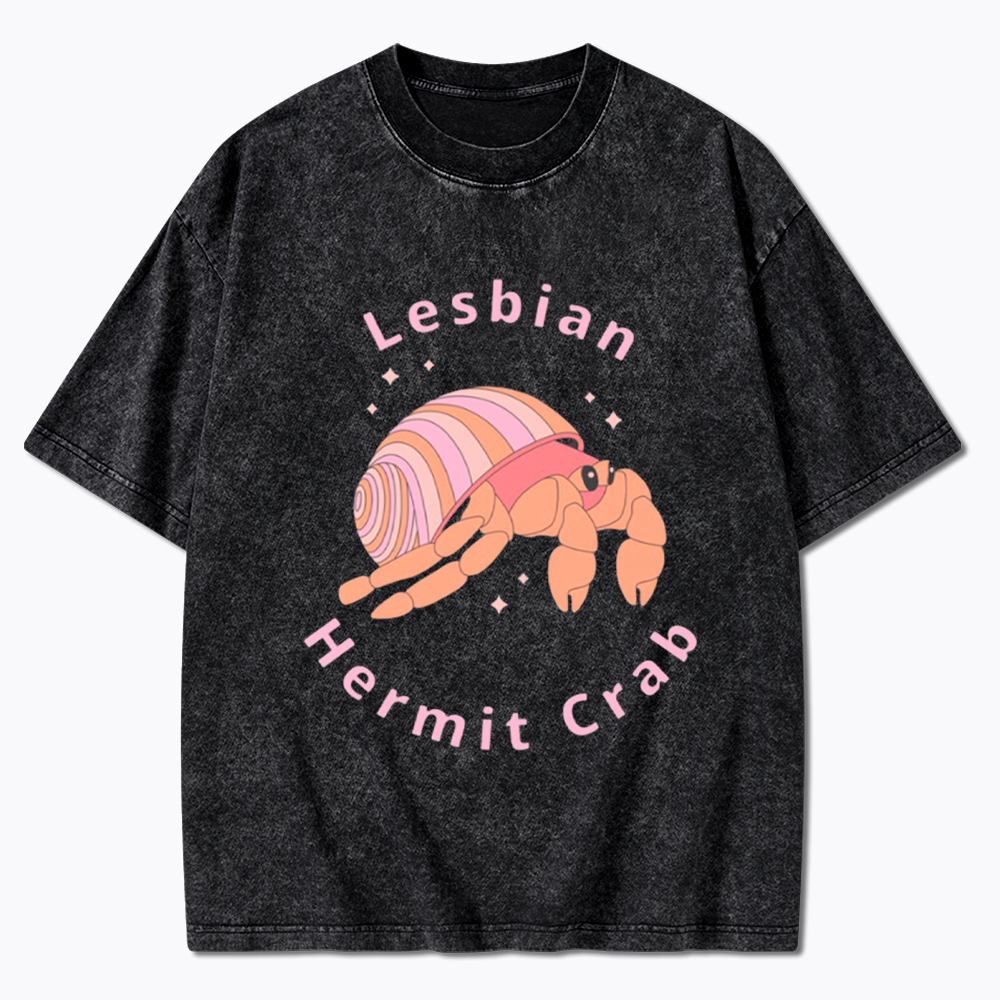Lesbian Hermit Crab Washed T-Shirt