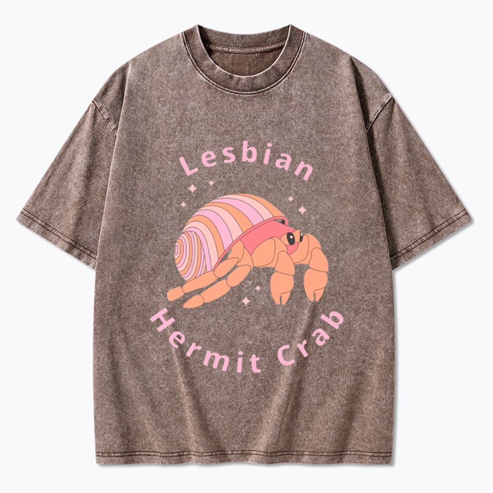 Lesbian Hermit Crab Washed T-Shirt