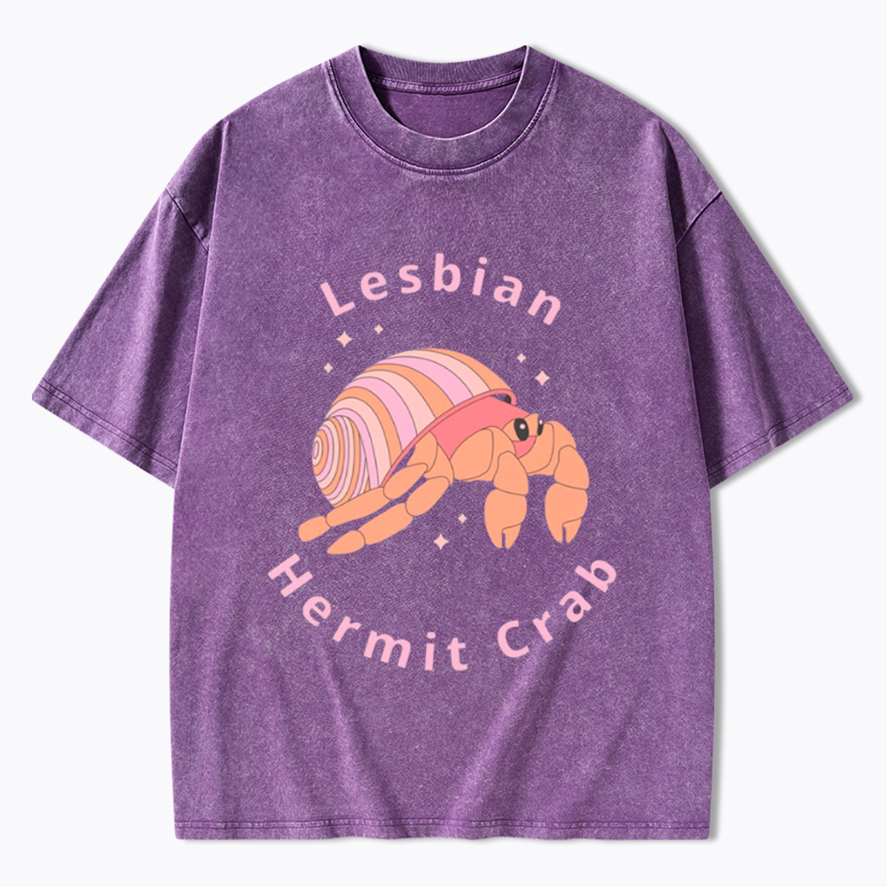 Lesbian Hermit Crab Washed T-Shirt