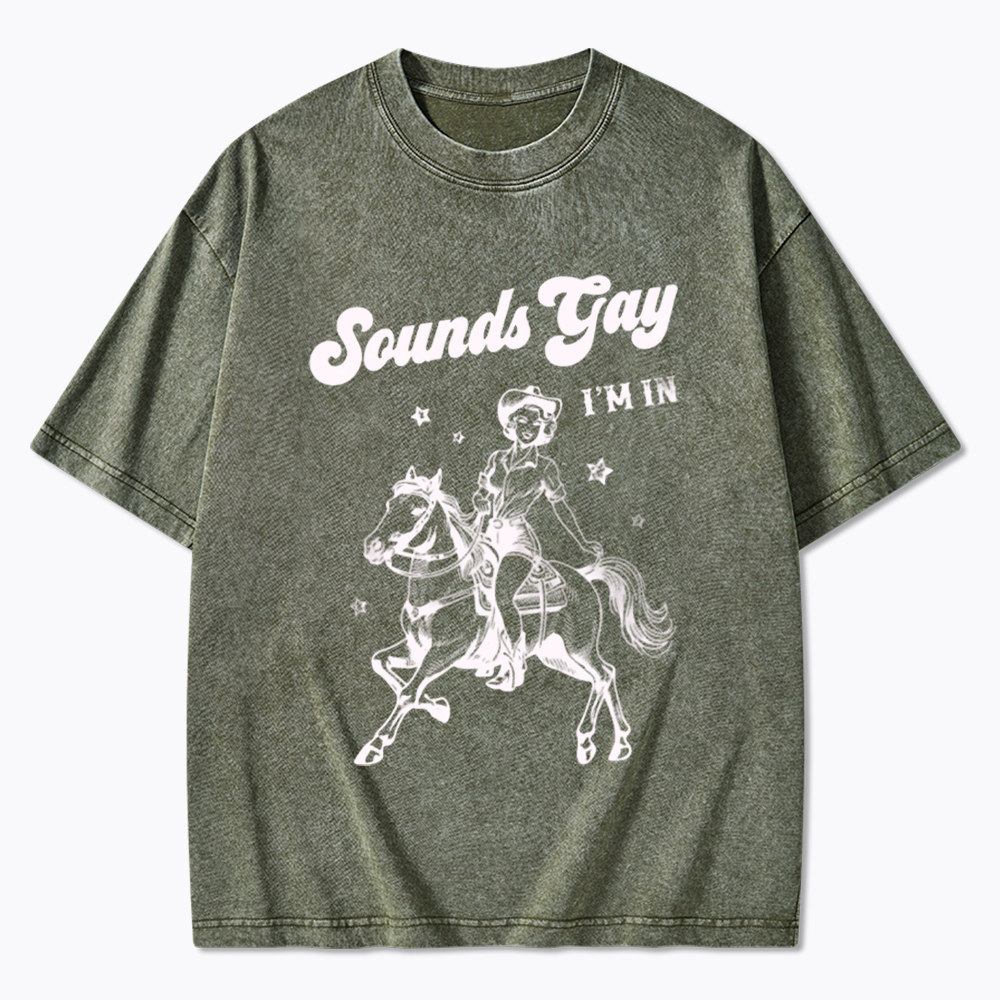 Sounds Gay Im In Lesbian Washed T-Shirt