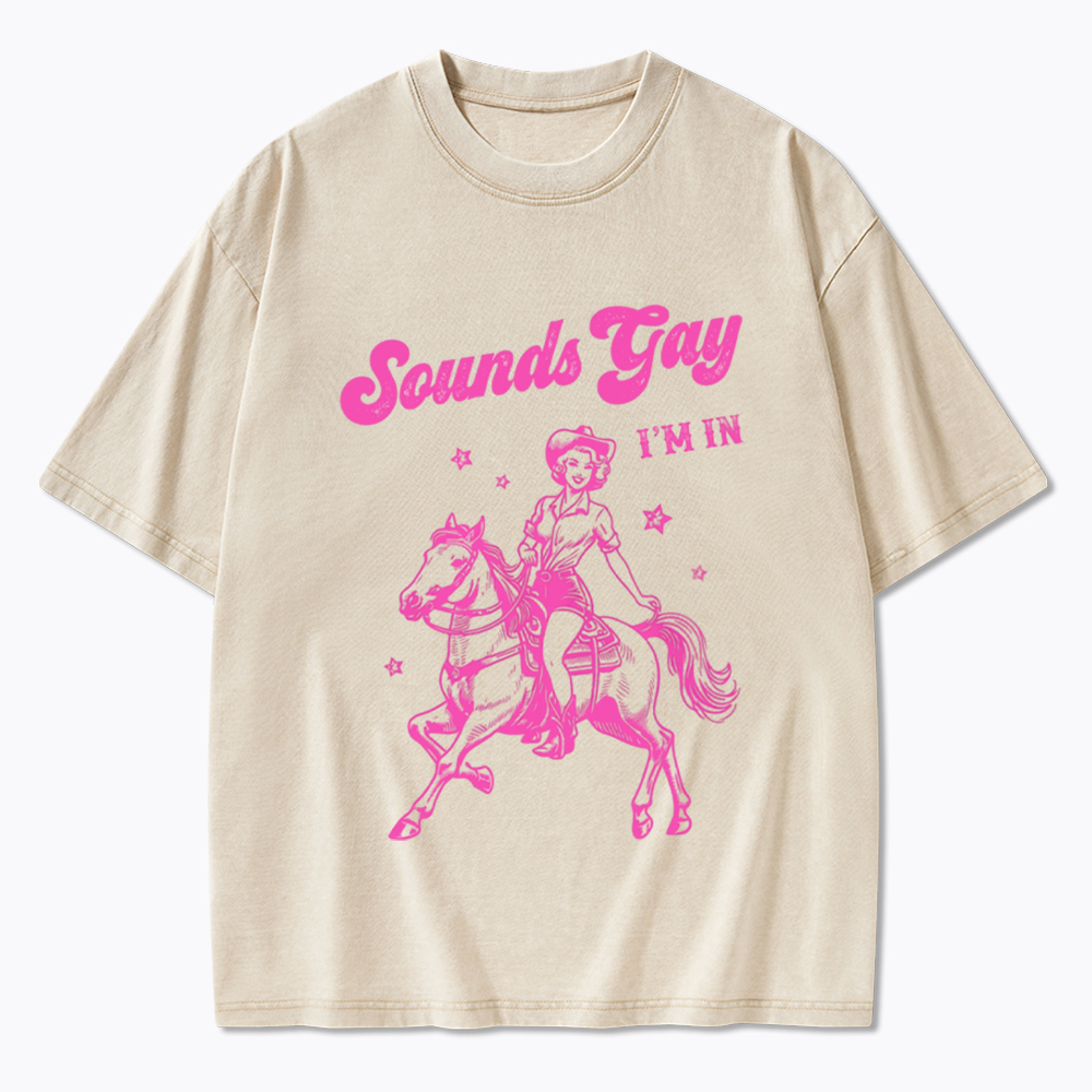 Sounds Gay Im In Lesbian Washed T-Shirt