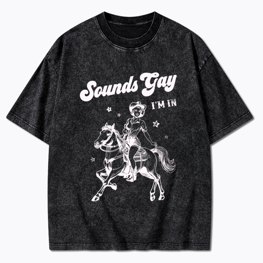 Sounds Gay Im In Lesbian Washed T-Shirt