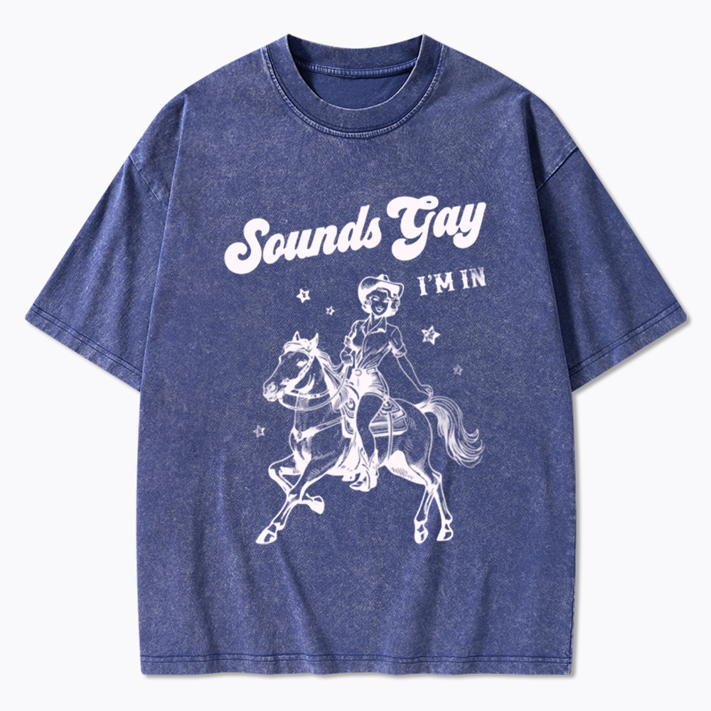 Sounds Gay Im In Lesbian Washed T-Shirt