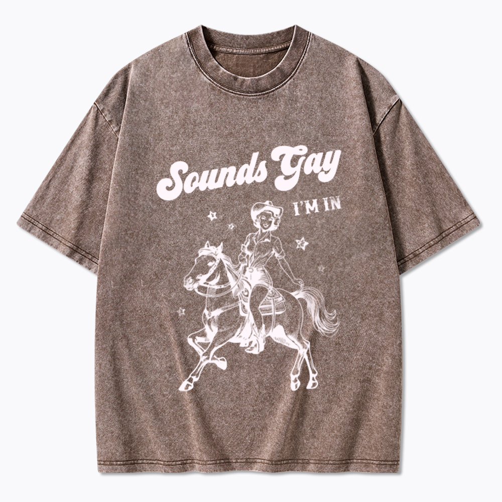 Sounds Gay Im In Lesbian Washed T-Shirt