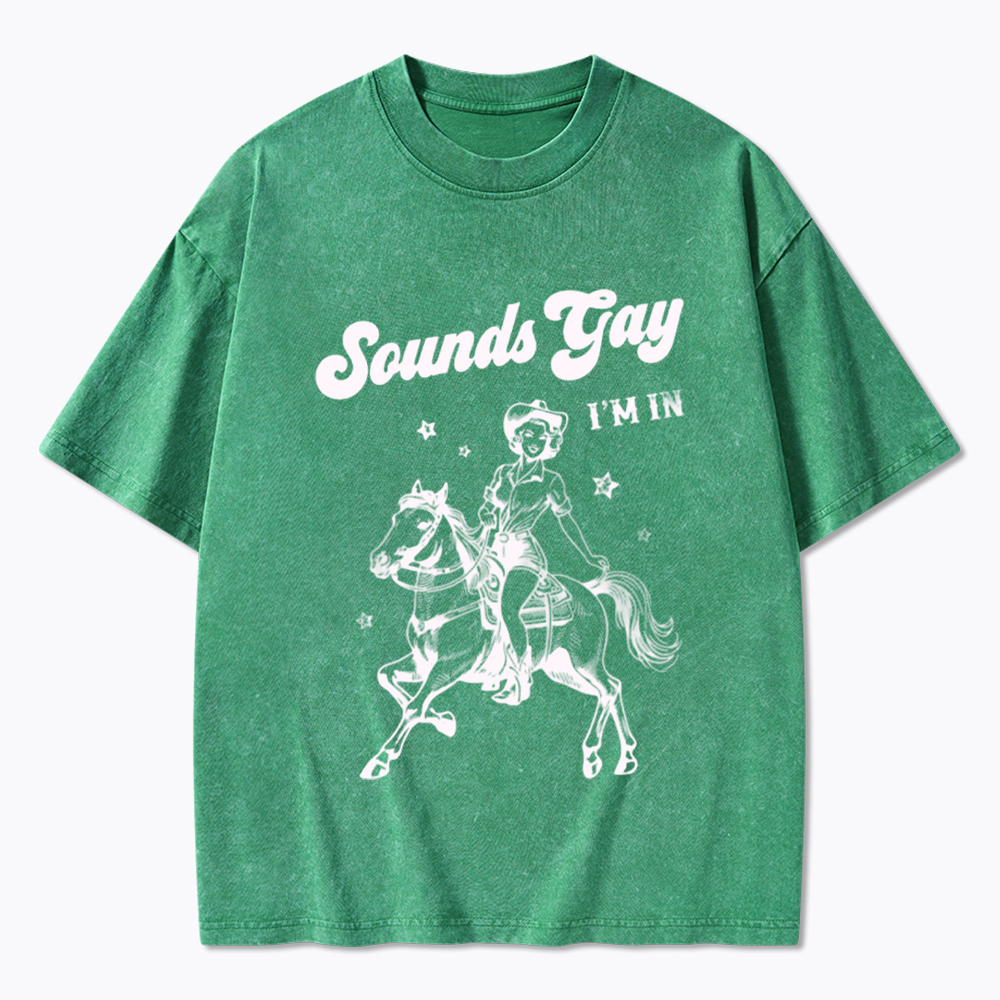 Sounds Gay Im In Lesbian Washed T-Shirt