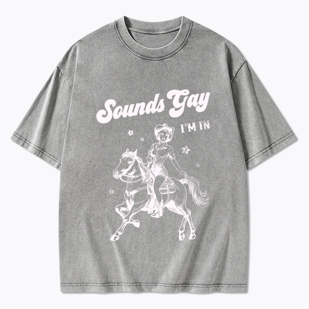 Sounds Gay Im In Lesbian Washed T-Shirt