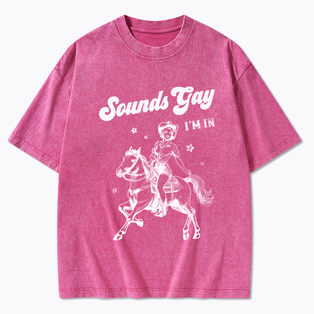 Sounds Gay Im In Lesbian Washed T-Shirt