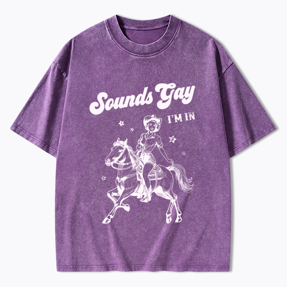 Sounds Gay Im In Lesbian Washed T-Shirt