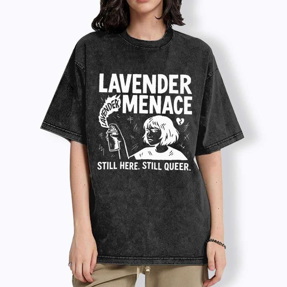 Lavender Menace Sapphic Washed T-Shirt