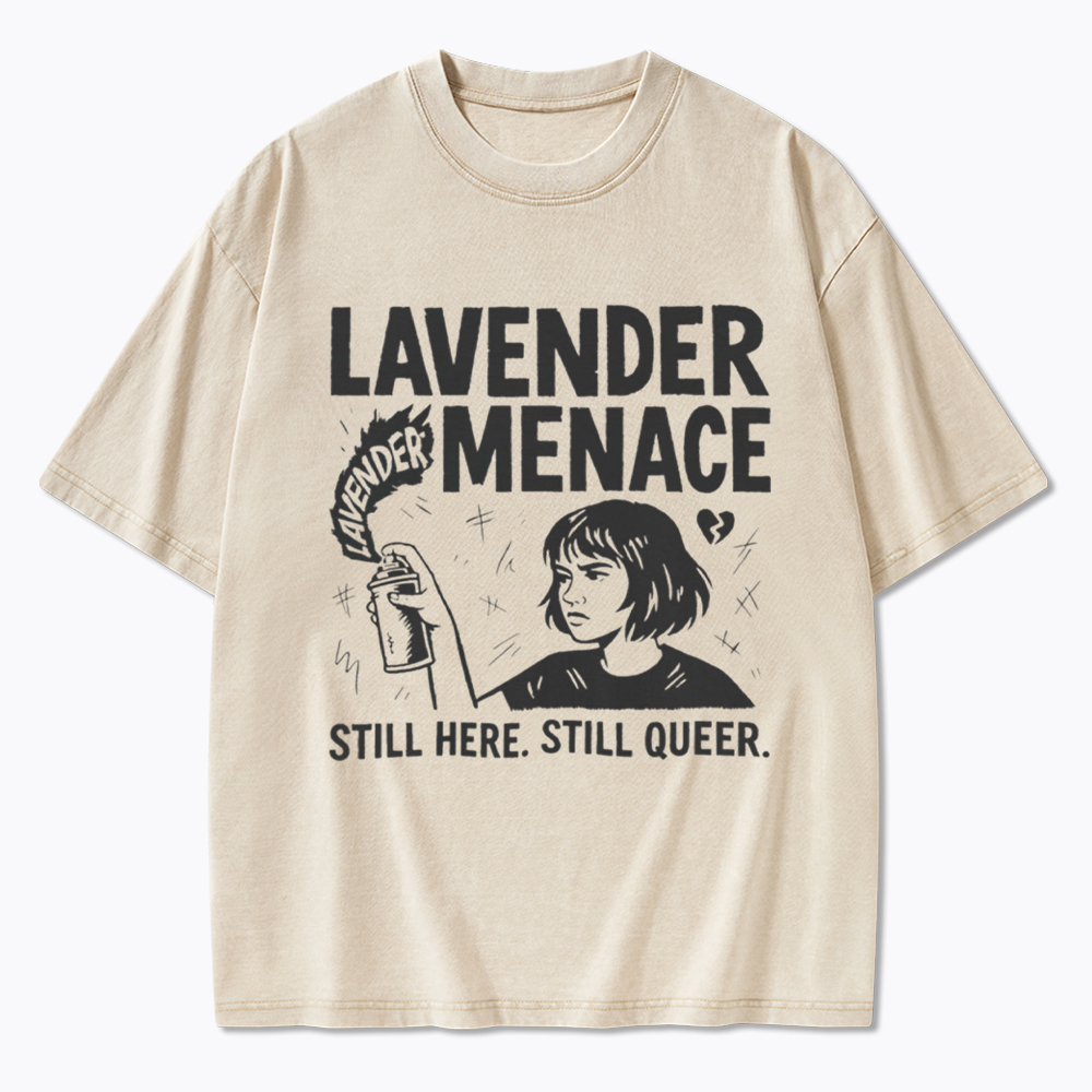 Lavender Menace Sapphic Washed T-Shirt