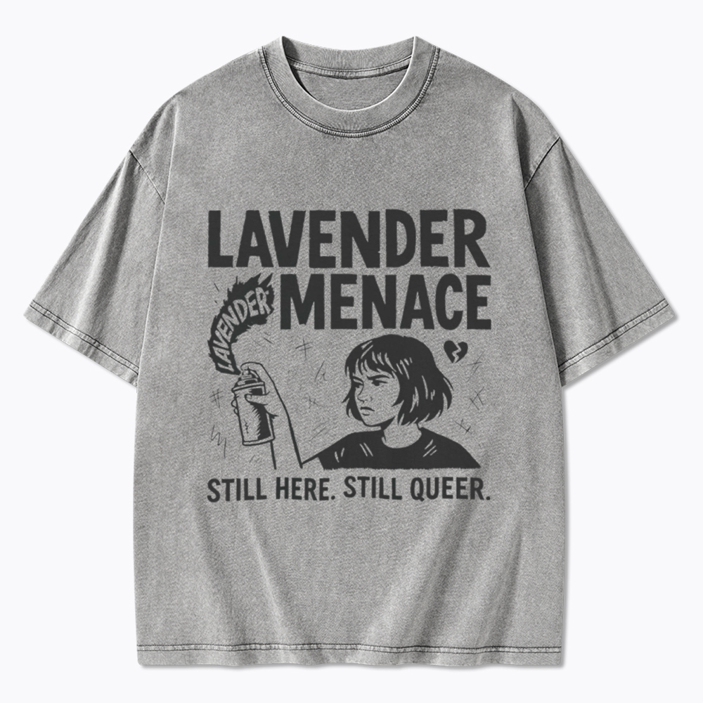 Lavender Menace Sapphic Washed T-Shirt