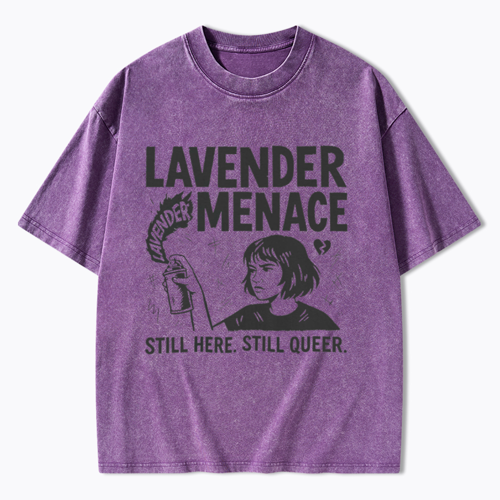Lavender Menace Sapphic Washed T-Shirt